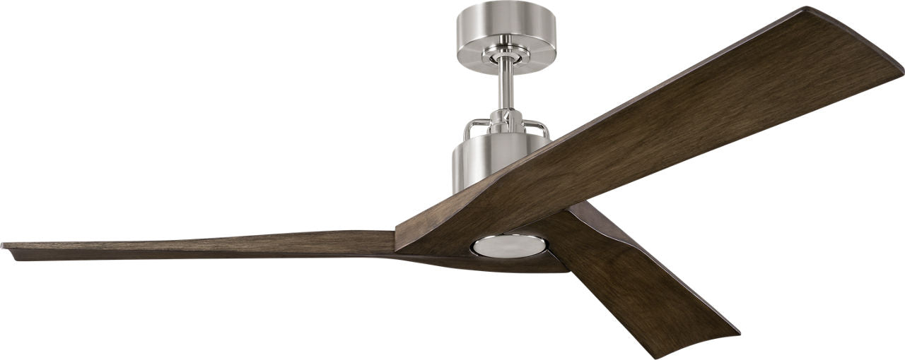 Alma Smart 52 Ceiling Fan | Brushed Steel | Light Grey Weathered Oak Blades