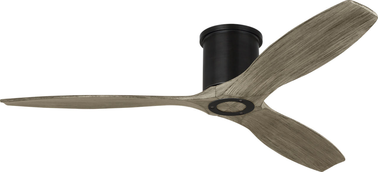 Collins Smart 52 Hugger Ceiling Fan | Aged Pewter | Light Grey Weathered Oak Blades
