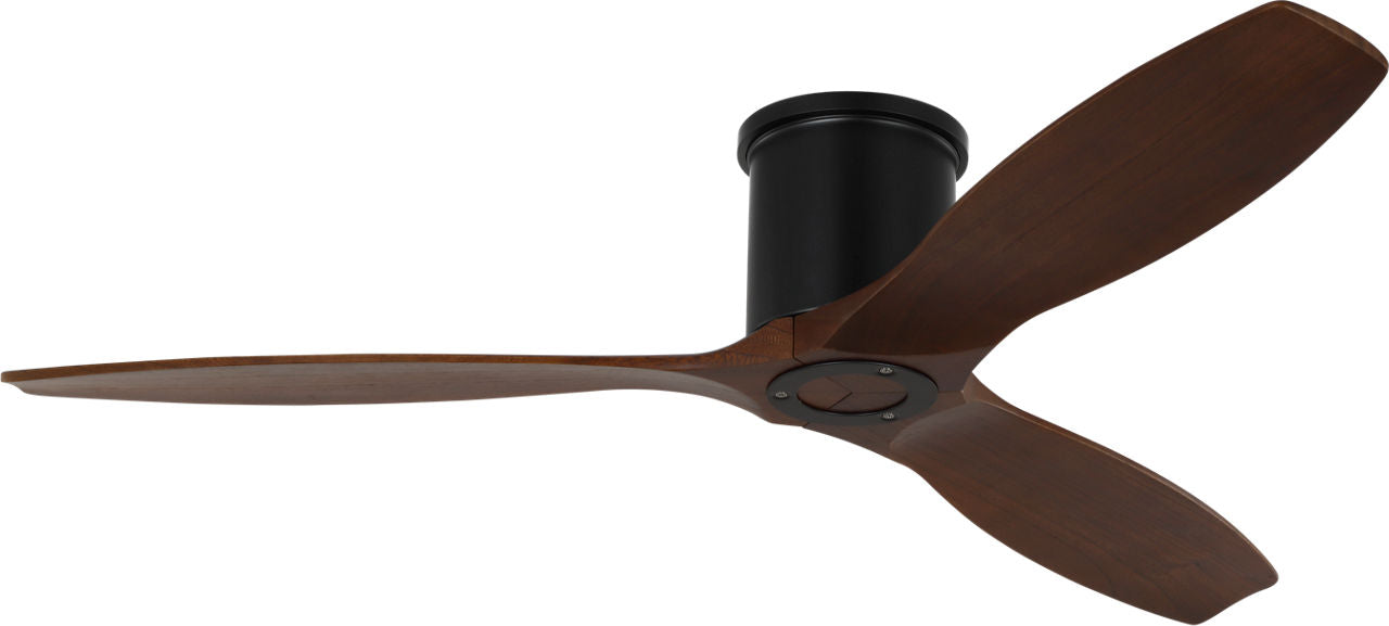 Collins Smart 52 Hugger Ceiling Fan | Midnight Black | Dark Walnut Blades