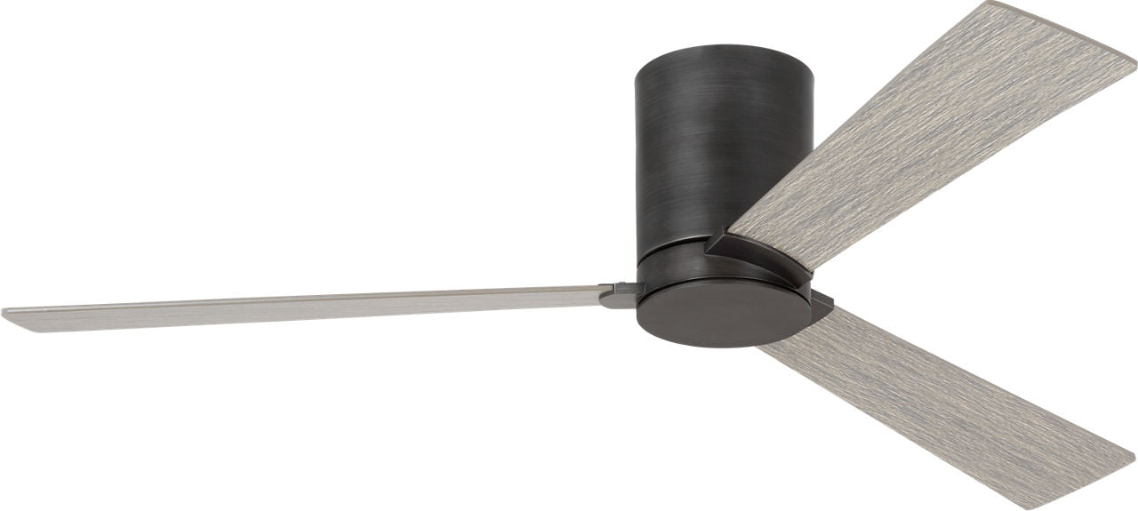 Rozzen 52 Hugger Ceiling Fan | Aged Pewter | Light Grey Weathered Oak Blades