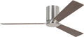 Rozzen 52 Hugger Ceiling Fan | Brushed Steel | Silver / American Walnut Reversible Blades