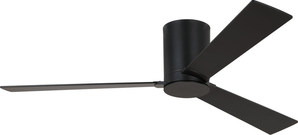 Rozzen 52 Hugger Ceiling Fan | Midnight Black | Midnight Black / American Walnut Reversible Blades
