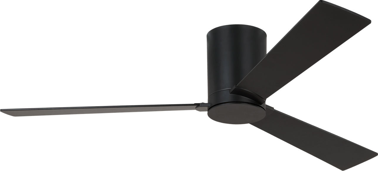 Rozzen 52 Hugger Ceiling Fan | Midnight Black | Midnight Black / American Walnut Reversible Blades