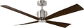 Launceton 56 Ceiling Fan | Brushed Steel | Dark Walnut Blades