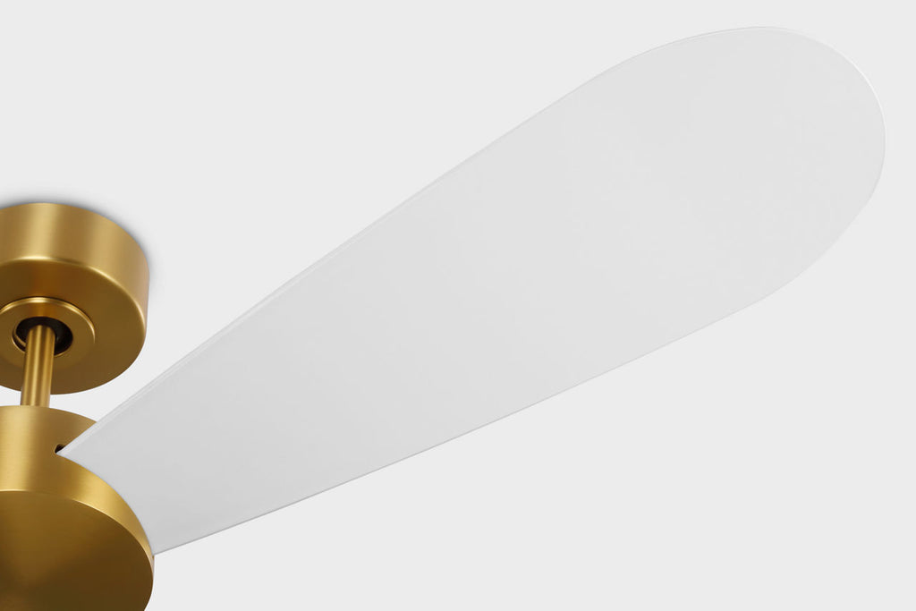 Paddle Smart 52 Ceiling Fan | Burnished Brass | Matte White Blades