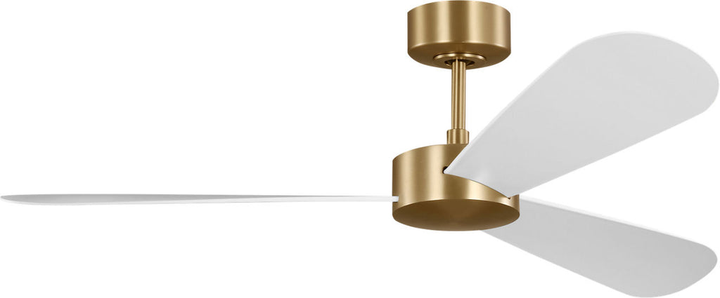 Paddle Smart 52 Ceiling Fan | Burnished Brass | Matte White Blades