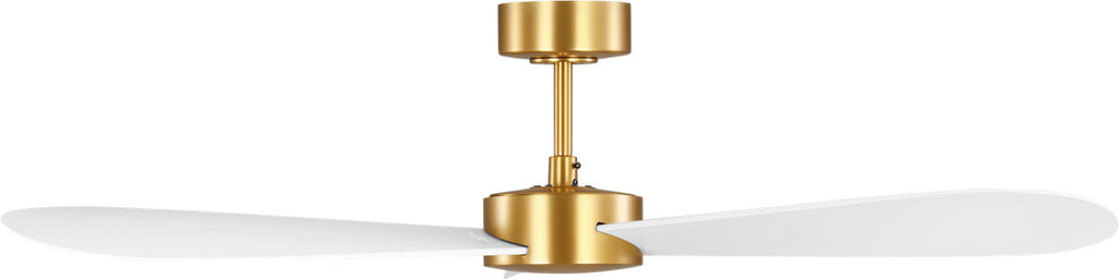 Paddle Smart 52 Ceiling Fan | Burnished Brass | Matte White Blades
