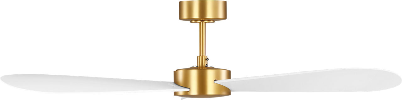 Paddle Smart 52 Ceiling Fan | Burnished Brass | Matte White Blades