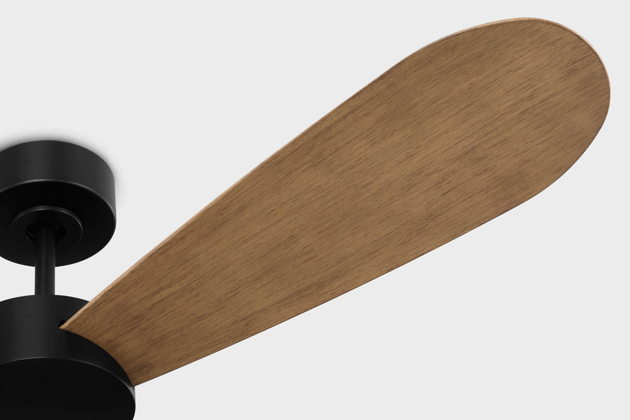 Paddle Smart 52 Ceiling Fan | Oak Blades Midnight Black