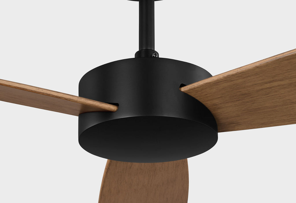Paddle Smart 52 Ceiling Fan | Oak Blades Midnight Black