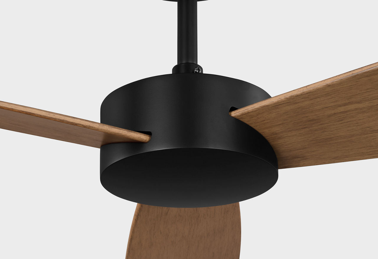 Paddle Smart 52 Ceiling Fan | Oak Blades Midnight Black