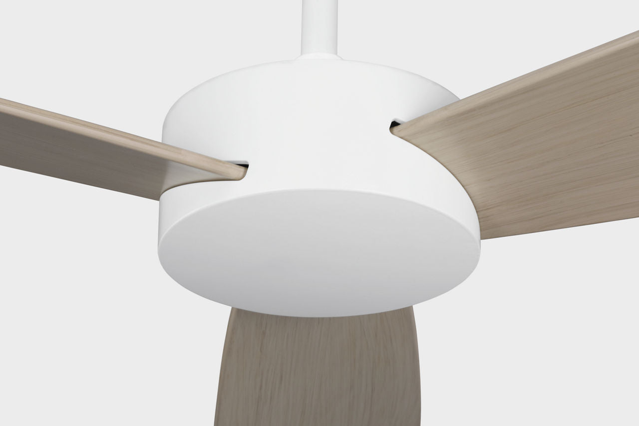 Paddle Smart 52 Ceiling Fan | White Cerused Oak Blades Matte White