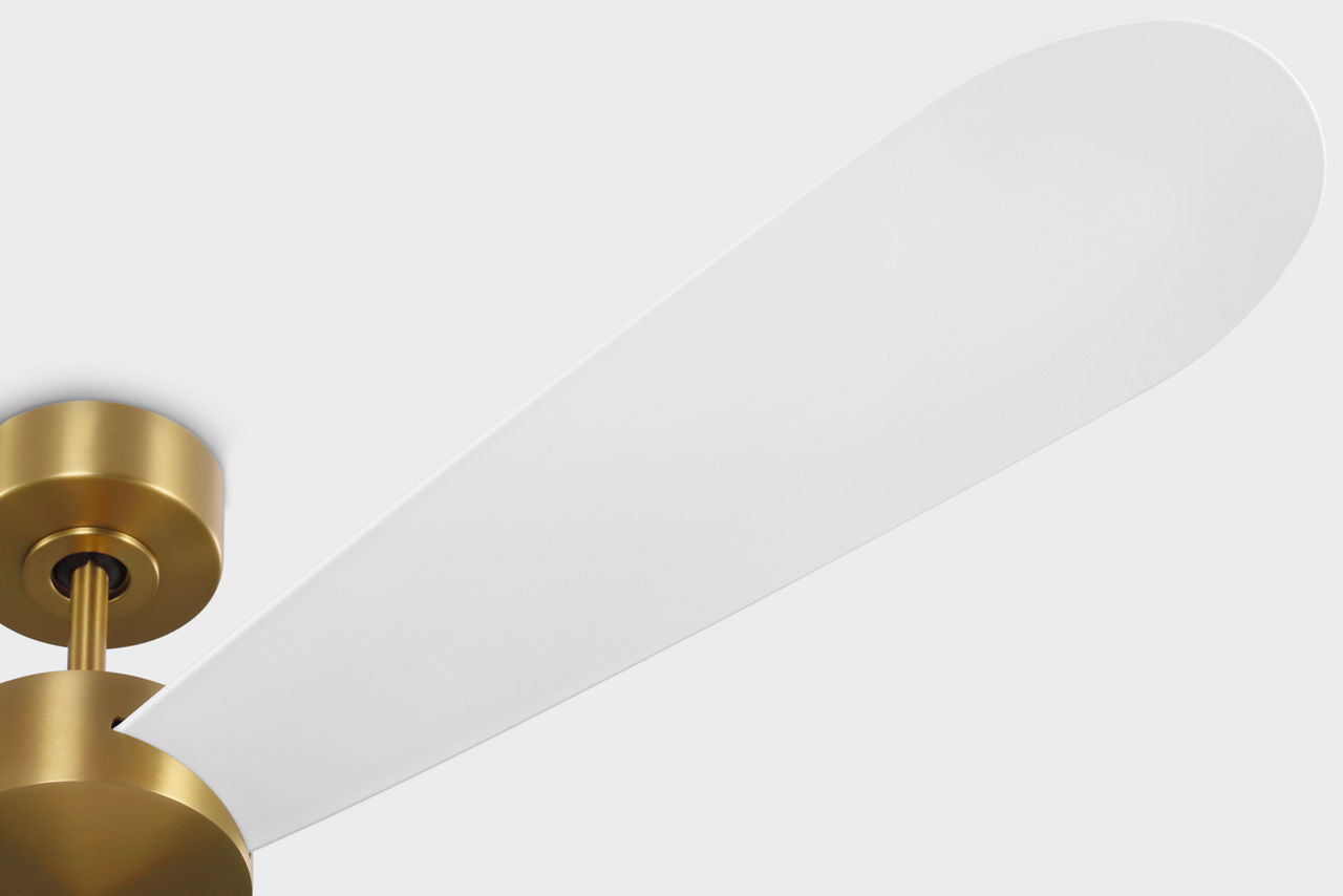 Paddle Smart 60 Ceiling Fan | Burnished Brass | Matte White Blades