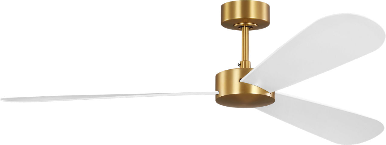 Paddle Smart 60 Ceiling Fan | Burnished Brass | Matte White Blades