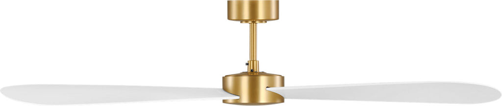 Paddle Smart 60 Ceiling Fan | Burnished Brass | Matte White Blades