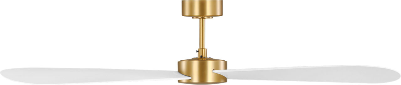 Paddle Smart 60 Ceiling Fan | Burnished Brass | Matte White Blades