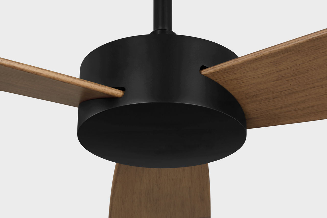 Paddle Smart 60 Ceiling Fan | Oak Blades Midnight Black