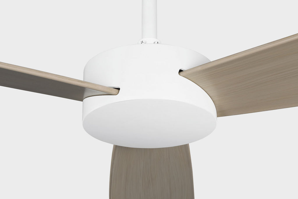 Paddle Smart 60 Ceiling Fan | White Cerused Oak Blades Matte White