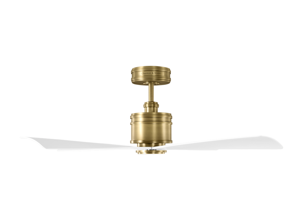 Launceton 44 Ceiling Fan | Hand-Rubbed Antique Brass | Matte White Blades Hand Rubbed Antique Brass