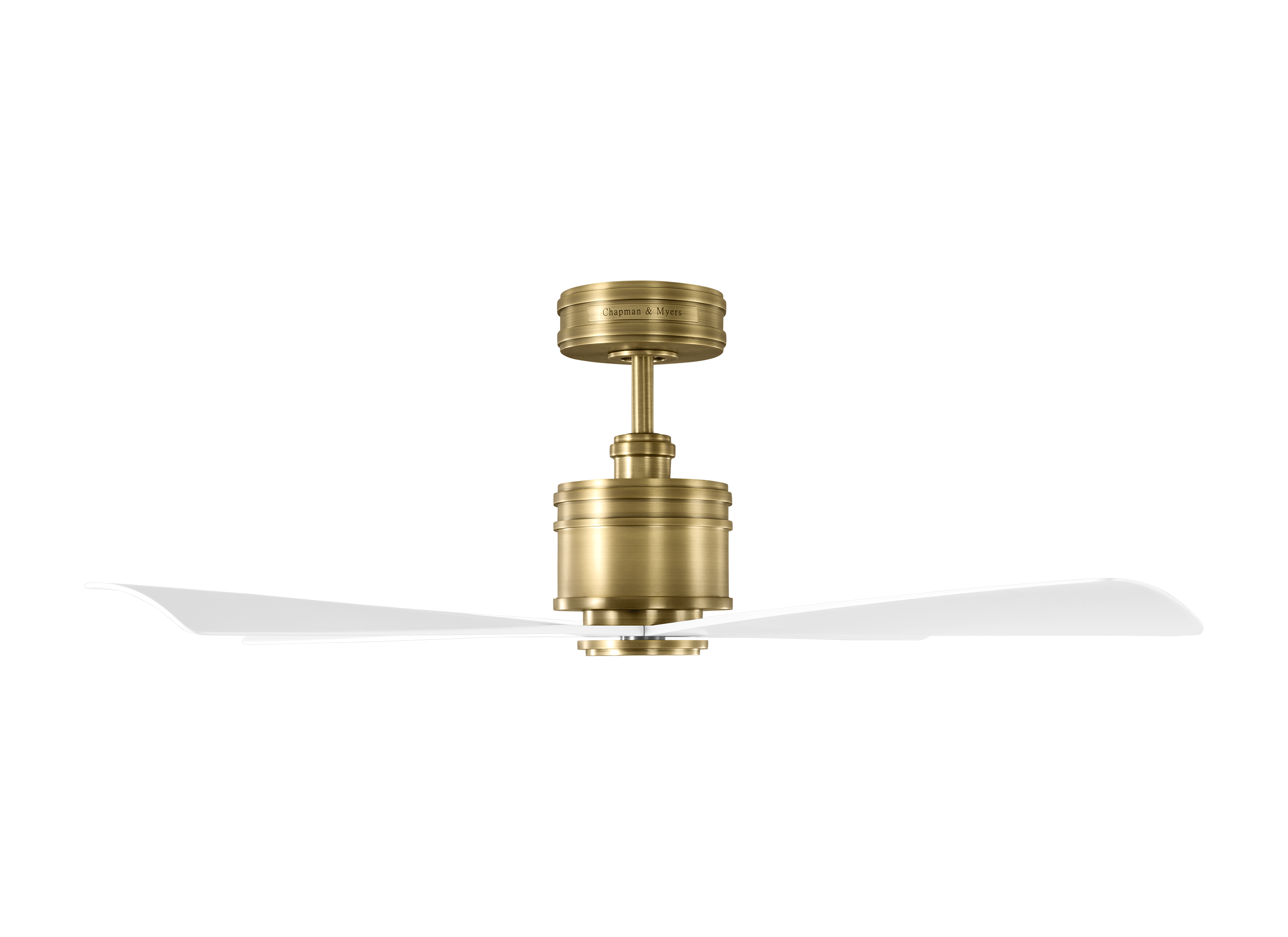 Launceton 44 Ceiling Fan | Hand-Rubbed Antique Brass | Matte White Blades Hand Rubbed Antique Brass