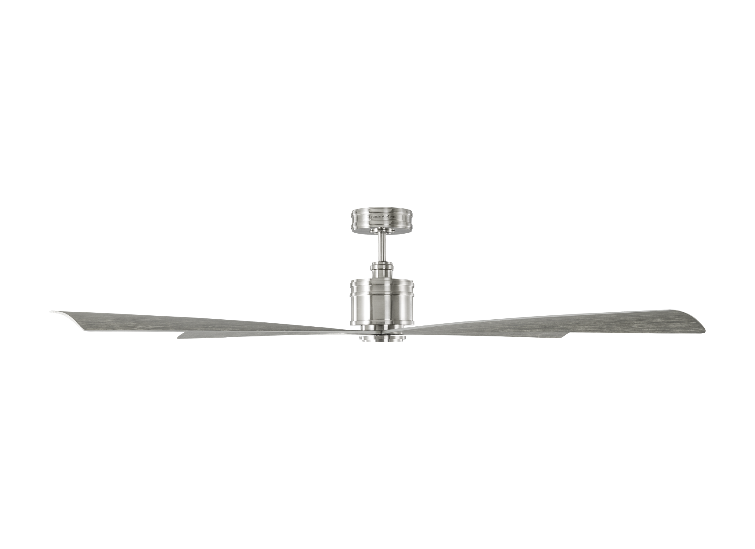 Launceton 72 Ceiling Fan | Brushed Steel | Light Grey Weathered Oak Blades