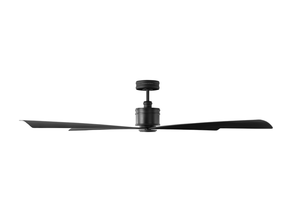 Launceton 72 Ceiling Fan | Matte Black | Matte Black Blades Midnight Black