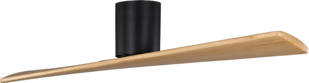 Plank Smart 52 Hugger Ceiling Fan | Midnight Black | Natural Honey Blades