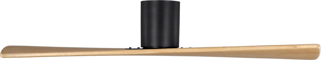 Plank Smart 52 Hugger Ceiling Fan | Midnight Black | Natural Honey Blades
