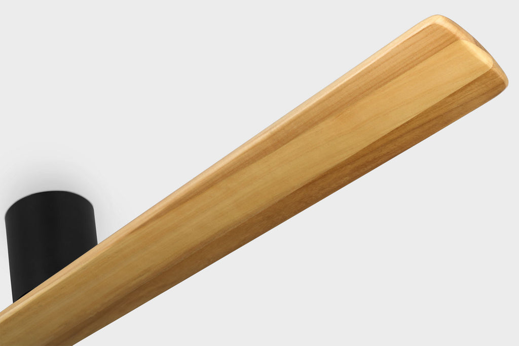 Plank Smart 72 Hugger Ceiling Fan | Midnight Black | Natural Honey Blades