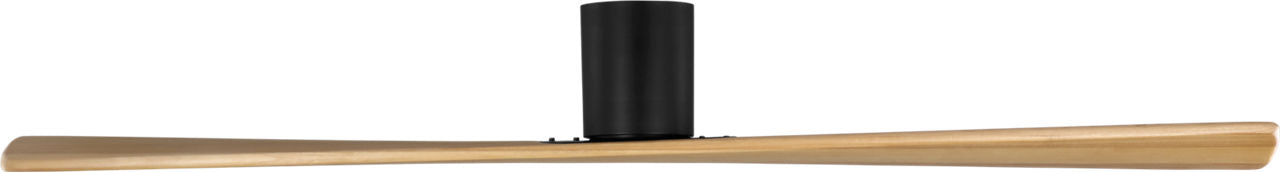 Plank Smart 72 Hugger Ceiling Fan | Midnight Black | Natural Honey Blades