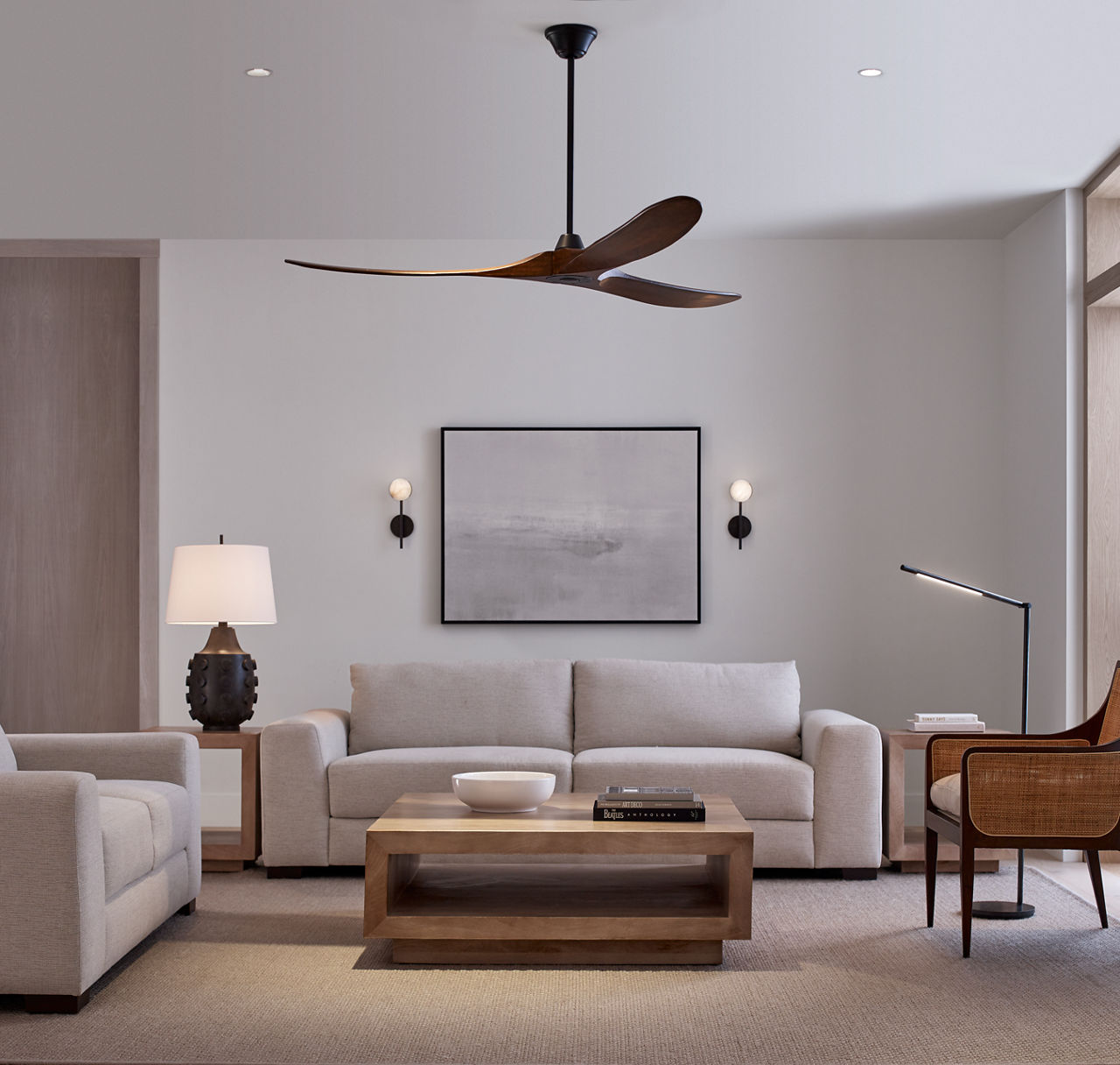 Maverick 70 Ceiling Fan | Dark Walnut Blades Matte Black