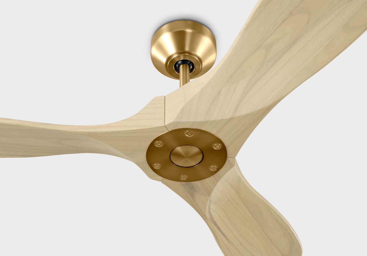 Maverick Smart 44 Ceiling Fan | Burnished Brass | Washed White Oak Blades