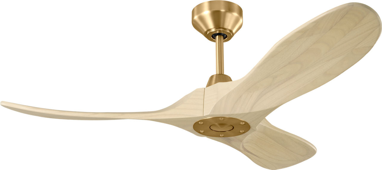 Maverick Smart 44 Ceiling Fan | Burnished Brass | Washed White Oak Blades