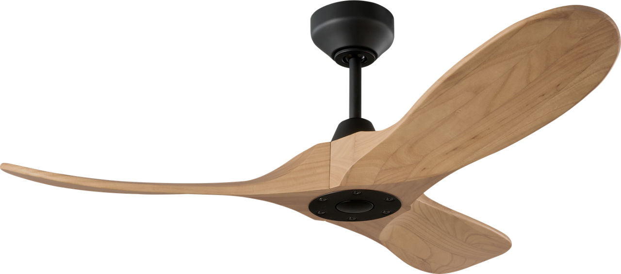 Maverick Smart 44 Ceiling Fan | Midnight Black | Natural Honey Blades