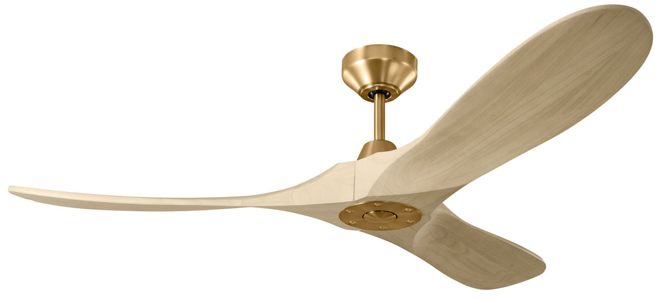 Maverick Smart 52 Ceiling Fan | Burnished Brass | Washed White Oak Blades
