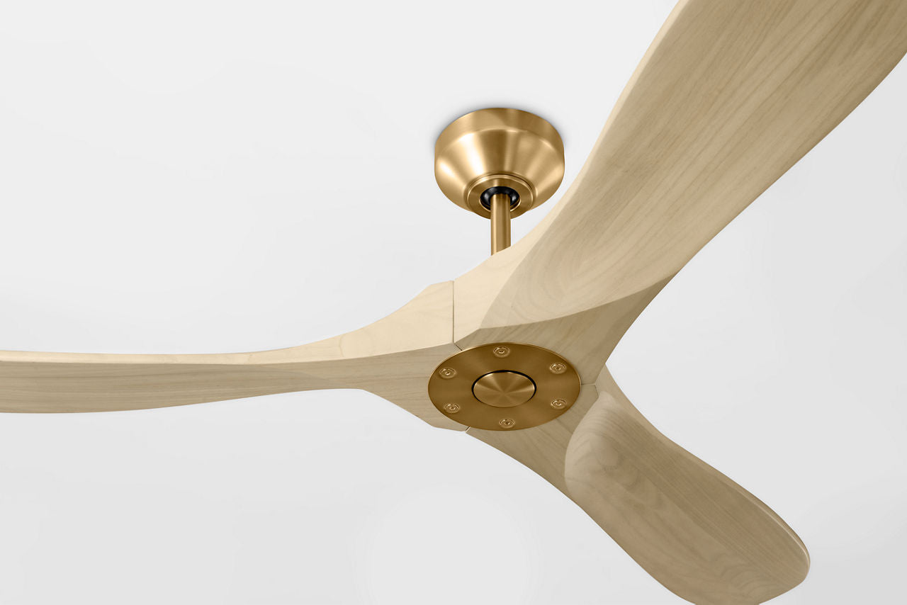Maverick Smart 52 Ceiling Fan | Burnished Brass | Washed White Oak Blades