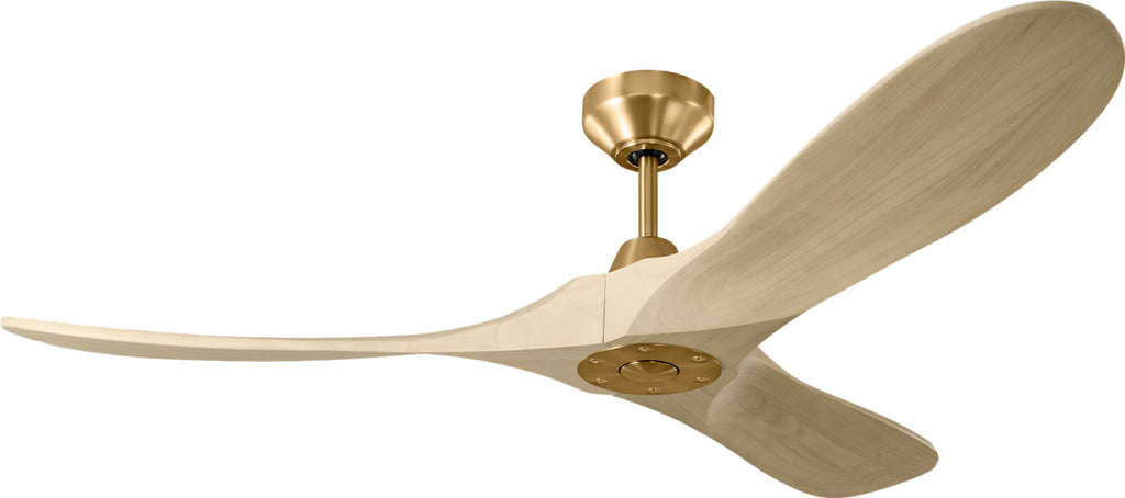 Maverick Smart 52 Ceiling Fan | Burnished Brass | Washed White Oak Blades