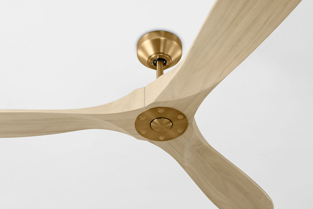 Maverick Smart 60 Ceiling Fan | Burnished Brass | Washed White Oak Blades