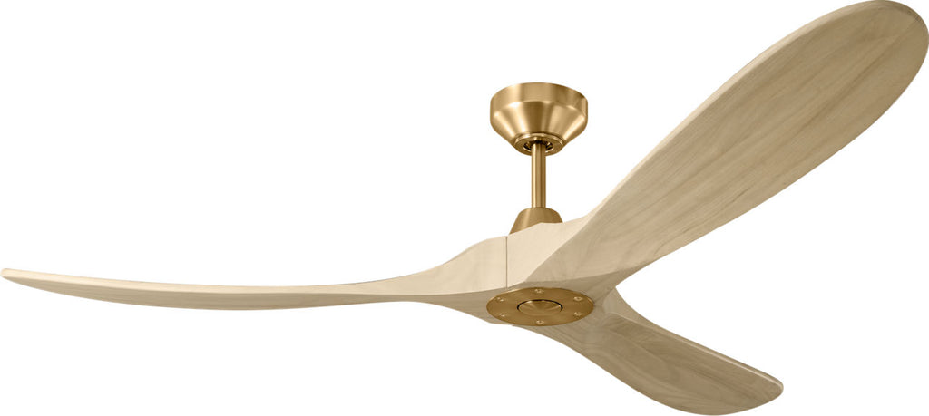 Maverick Smart 60 Ceiling Fan | Burnished Brass | Washed White Oak Blades