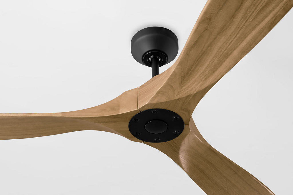 Maverick Smart 60 Ceiling Fan | Midnight Black | Natural Honey Blades