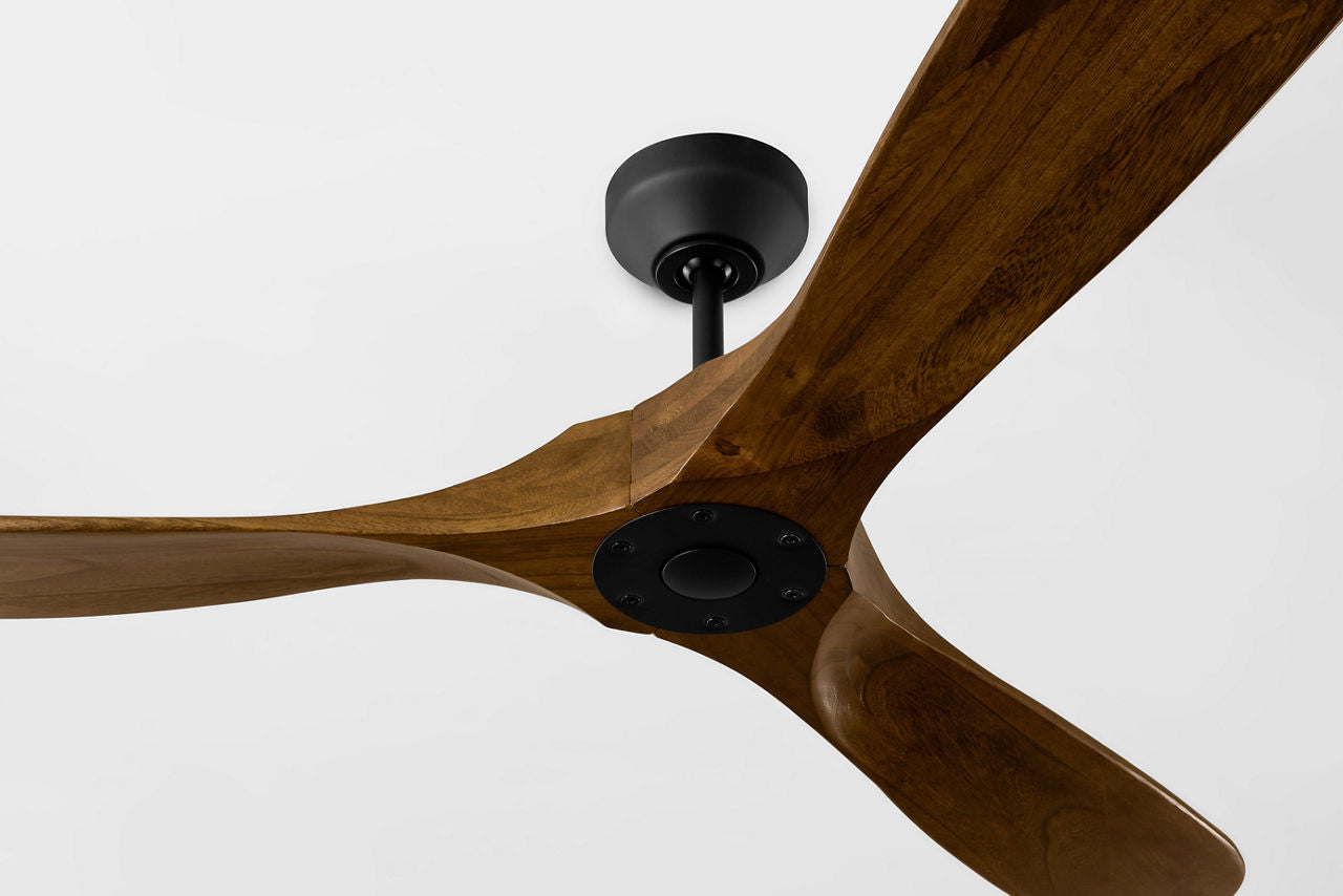 Maverick Smart 60 Ceiling Fan | Midnight Black | Dark Walnut Blades