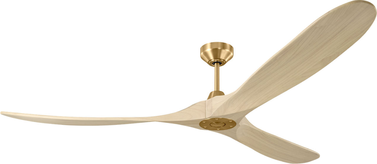 Maverick Smart 70 Ceiling Fan | Burnished Brass | Washed White Oak Blades