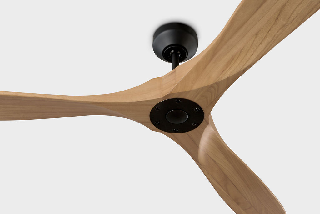 Maverick Smart 70 Ceiling Fan | Midnight Black | Natural Honey Blades