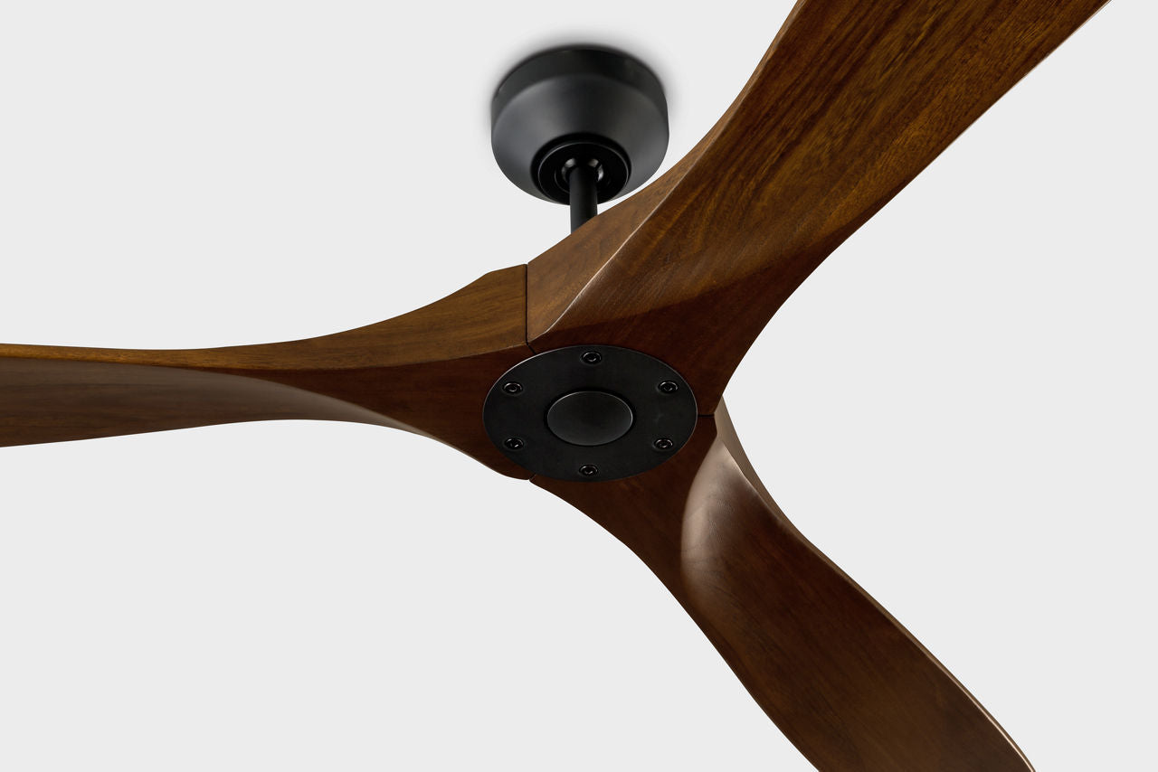 Maverick Smart 70 Ceiling Fan | Midnight Black | Dark Walnut Blades