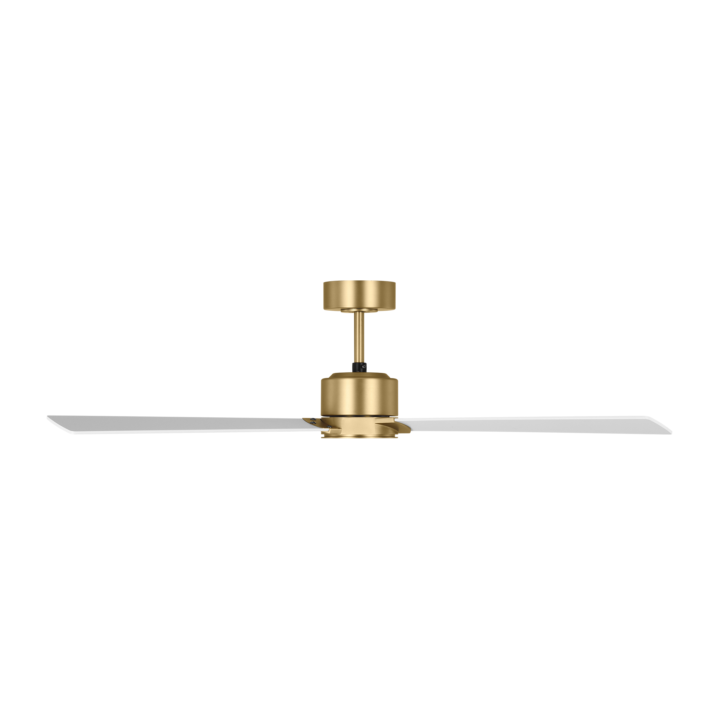Rozzen 52 Ceiling Fan | Burnished Brass | Matte White Blades