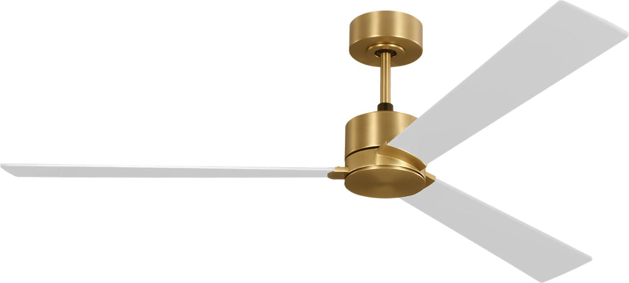 Rozzen Smart 60 Ceiling Fan | Burnished Brass | Matte White Blades
