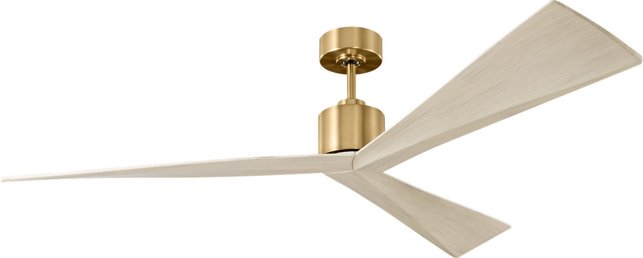 Adler 60 Ceiling Fan | Burnished Brass | Washed White Oak Blades