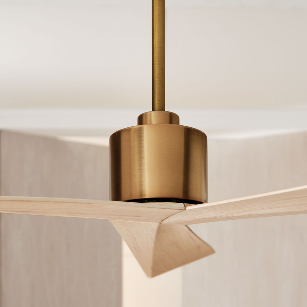 Adler 60 Ceiling Fan | Burnished Brass | Washed White Oak Blades
