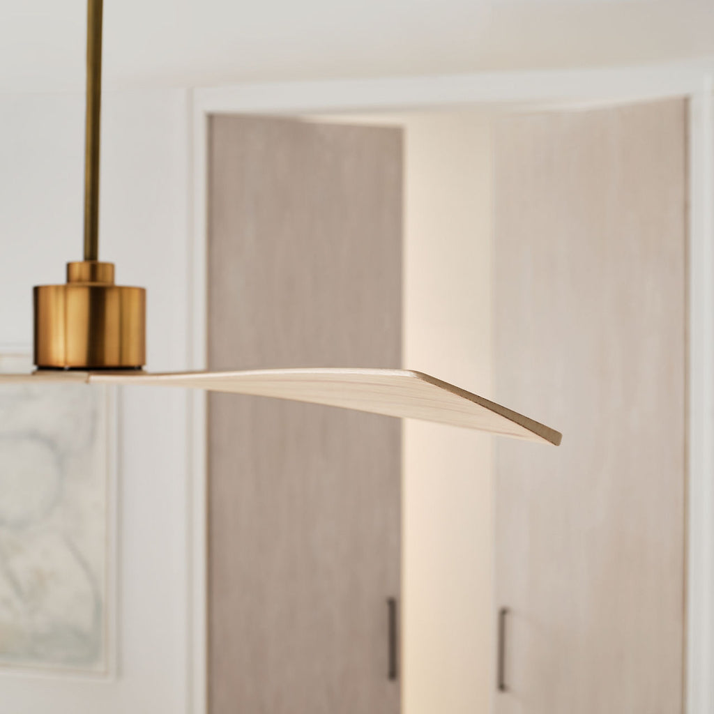 Adler 60 Ceiling Fan | Burnished Brass | Washed White Oak Blades