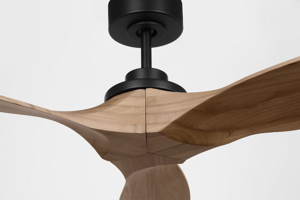 Collins Smart 52 Ceiling Fan | Midnight Black | Natural Honey Blades